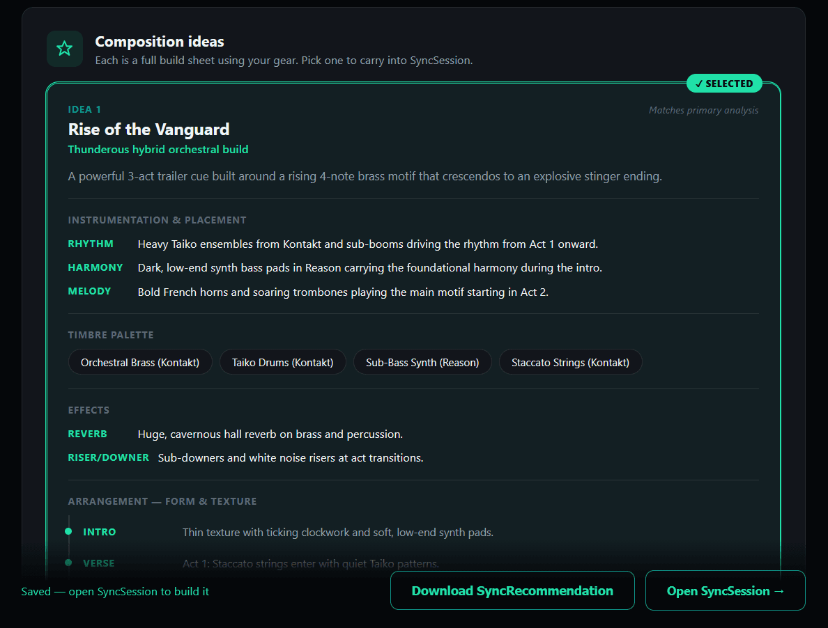 SyncRecommender interface