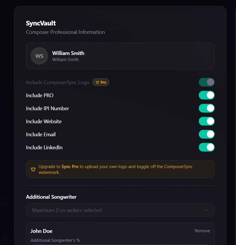 SyncVault interface